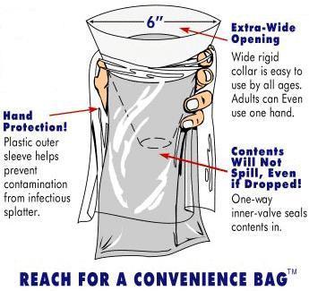 Convenient, Easy To Use Dual Vomit And Urine Barf Bag Won't Leak